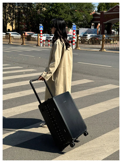 Travel Suitcase Aluminium Frame Wide Trolley Luggage Female Large Capacity Mute Universal Wheel Password Box Carry on...