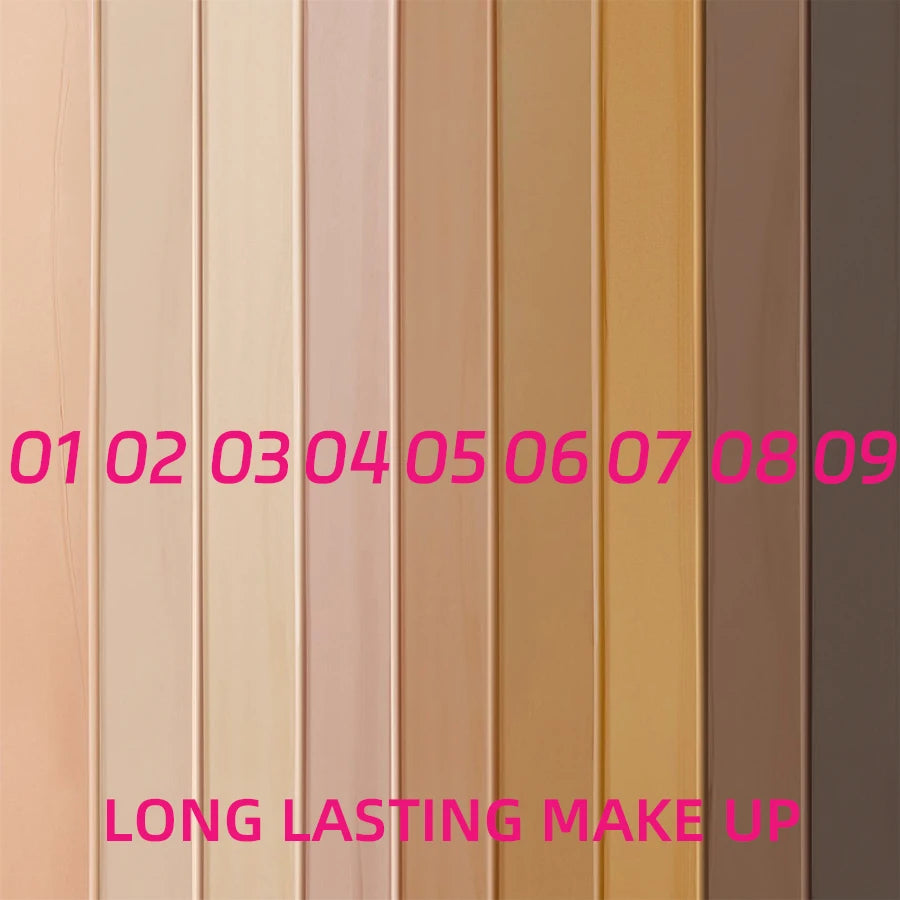 9 Shade Full Coverage Concealer Liquid Foundation makeup high coverage Base makeup cushion Foundation cream Natural...