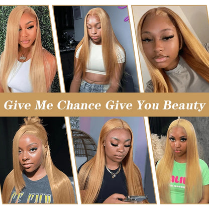 13x6 Honey Blonde Straight Hd Lace Human Hair Wig 250 Density 13x6 Brazilian Bone Hd Lace Frontal Human Hair Wigs For Women ﻿