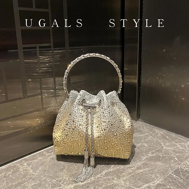 Rhinestone Bag Evening Clutch Bag Purses And Handbag Luxury Designer Shoulder Bag Shiny Crystal Clutch Purse Bucket Bag...