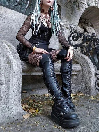 Wedges Long Boots for Women Autumn Winter Over-the-knee Boots Cosplay High Platform Women Boots New High Heel Gothic...