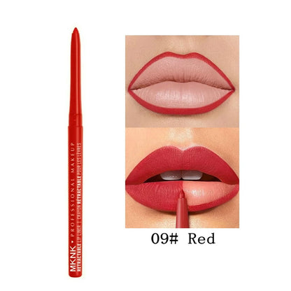 6 Color Matte Lipliner Pencil Brown Contour Tint Lipstick Waterproof Long Lasting Non-stick Cup Moisturising Lip Makeup Cosmetic