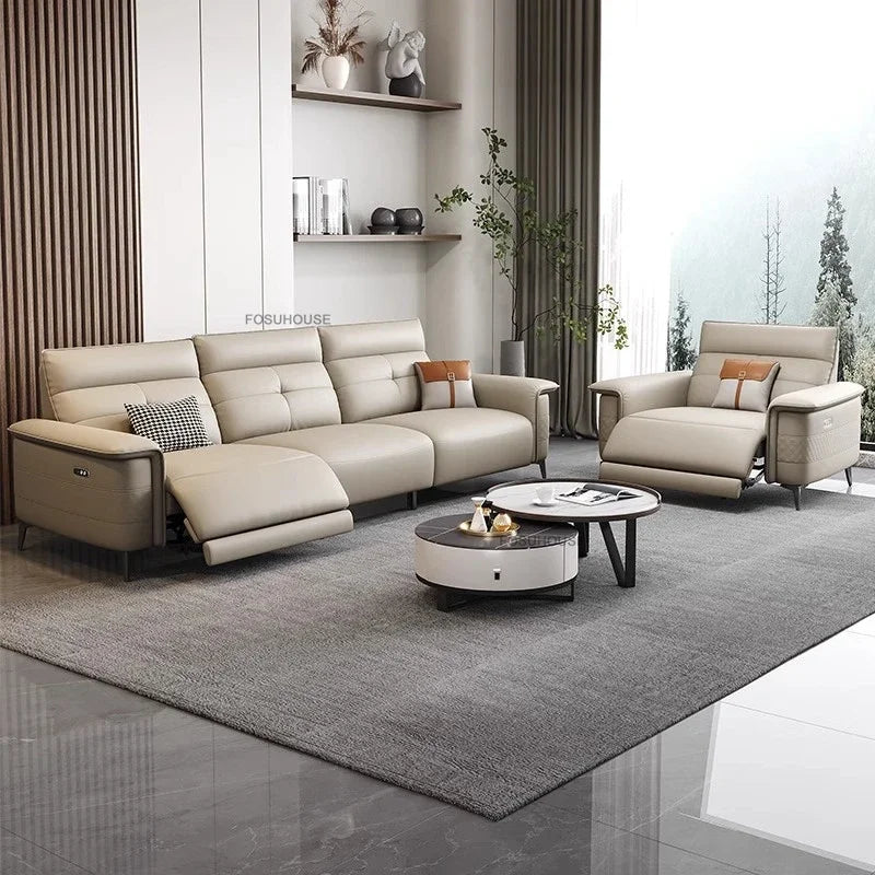 Modern Leather Living Room Sofas Italian Living Room Furniture Home Back Armrest Sofa Recliner Luxury Electric Function...