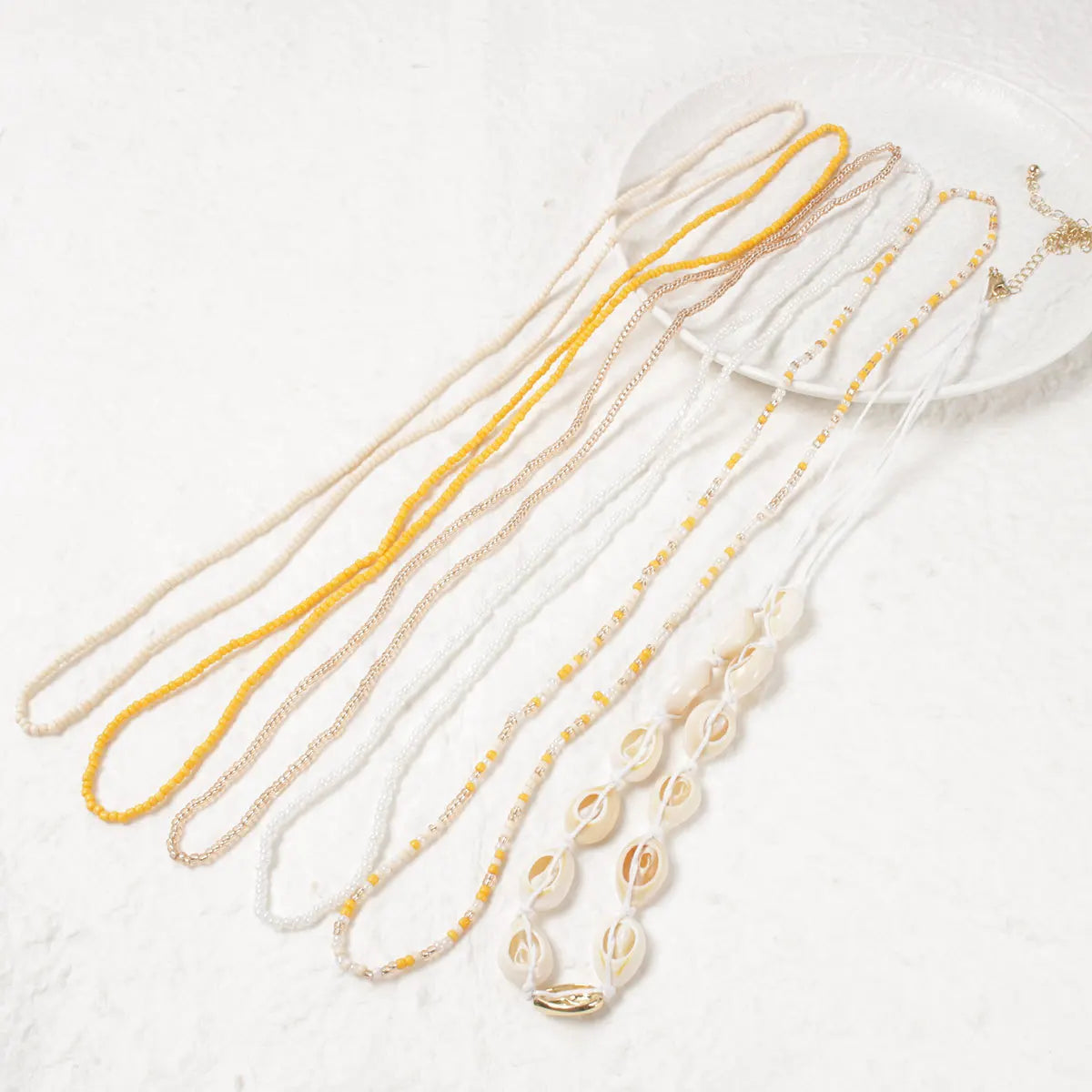 6Pcs Boho Starfish Pendant Seed Bead Beaded Waist Chain for Women Girls Beach Bikini Elastic Belly Belt Body Jewelry Accessories - Kimlud