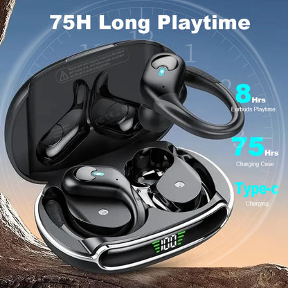 GREATWALL Wireless Earphones Headphones HiFi Music Stereo Sport Noise reduction Headset Charging Box Led Display HD Call Earbuds
