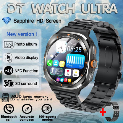 2025 New DT Watch 7 Ultra Smart Watch Men 32GB Memory Video GPS NFC 47mm AMOLED Fitness Sports Tracker Health Smartwatches Women