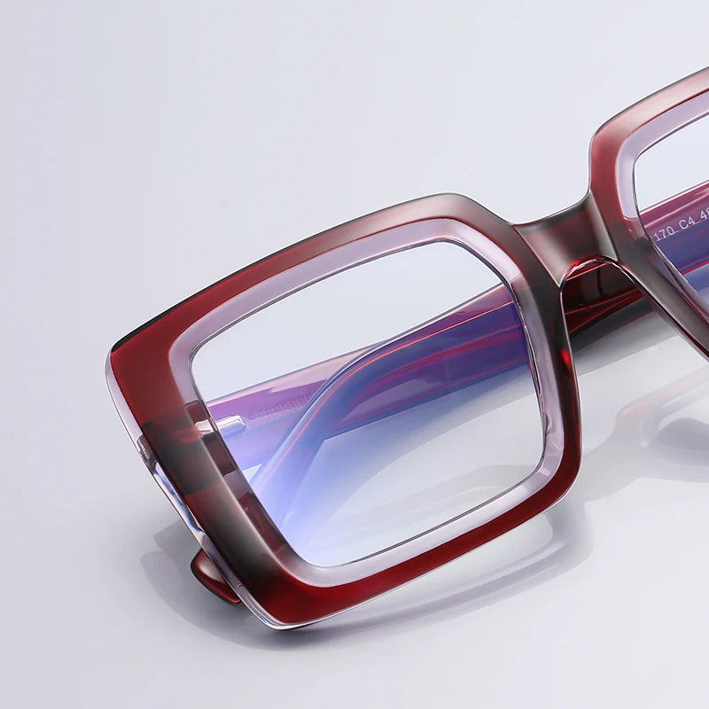 BLMUSA Square Photochromic Blue Light Blocking Large Frame Eyeglasses fashion Reading Glasses ladies Prescription Myopia Glasses - Kimlud