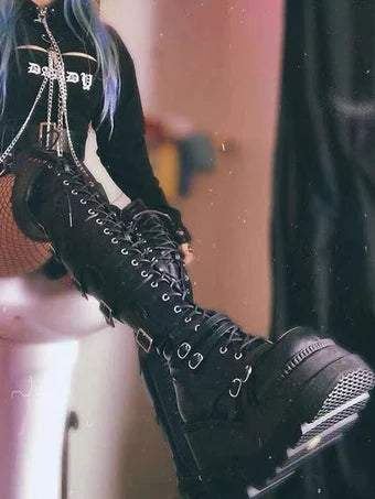 Wedges Long Boots for Women Autumn Winter Over-the-knee Boots Cosplay High Platform Women Boots New High Heel Gothic...