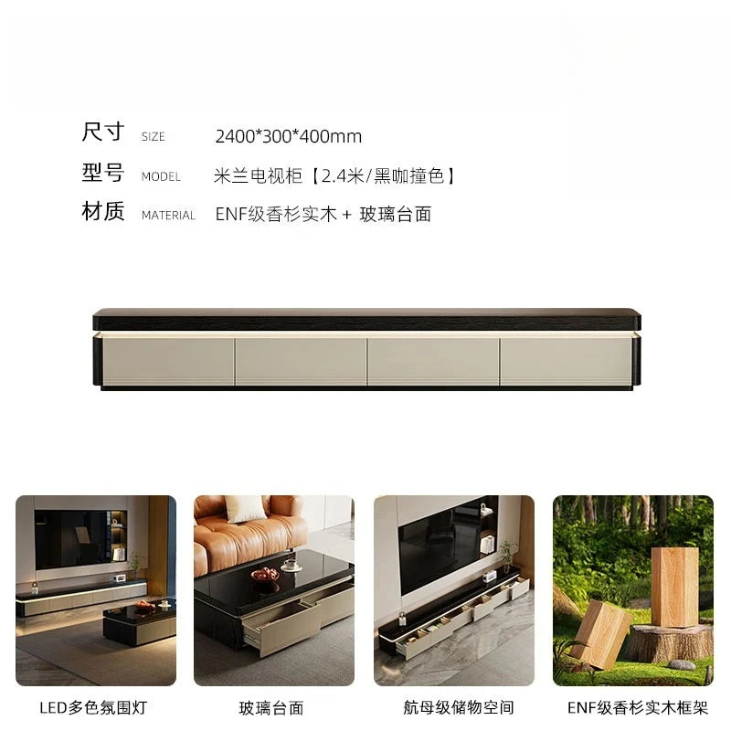 Elegant Space Saving TV Stand Eco Friendly Materials Sustainable Modern Aesthetics TV Stand Sliding Doors Living Room Furniture - Kimlud