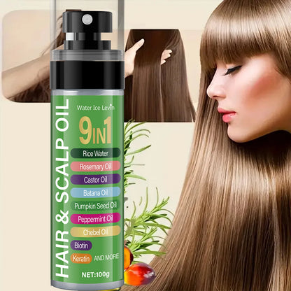 Multi-Botanic Hair Elixir 120ml - Rice Water & Keratin Fusion, 7 Oils Scalp Nourishment, Frizz-Free Shine