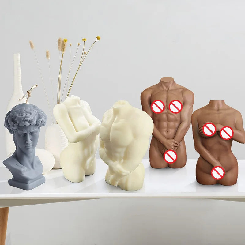 Large Silicone Human Body Candle Mold Beauty Portrait Sexy Gypsum Resin Drop Glue Soap Chocolate Mould Soft Easy Demoulding
