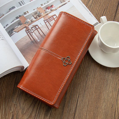 Women's Leather Wallet Woman Luxury Long Wallets Fashion Women Purses Money Bags Handbags Womens Purse Cards Holder