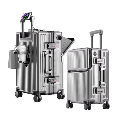 Luggage Large Capacity 2025 New Multi-function Suitcase Aluminium Frame Trolley Case 20/24/27 inch Boarding Cabin Box