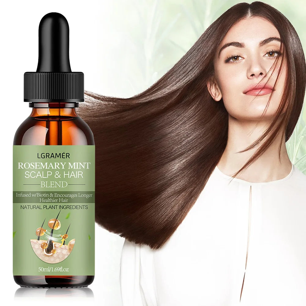 Hair Growth Essential Oil Rosemary Mint Hair Strengthening Oil Nourishing Treatment For Split Ends Dry Organics Hair Care Oil - Kimlud