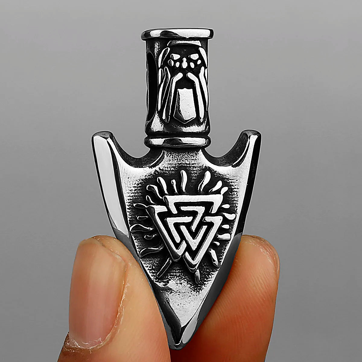Viking Retro Valknut Odin Sword Gungnir Vegvisir Pendant Necklace Viking Amulet Rune Stainless Steel Necklace Jewelry Gift