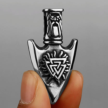 Viking Retro Valknut Odin Sword Gungnir Vegvisir Pendant Necklace Viking Amulet Rune Stainless Steel Necklace Jewelry Gift