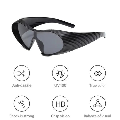 New Alien Uv Resistant Sunglasses, Punk Goggles, Futuristic Y2k Large Frame Integrated Sunglasses 7751 | Kimlud Outdoor...