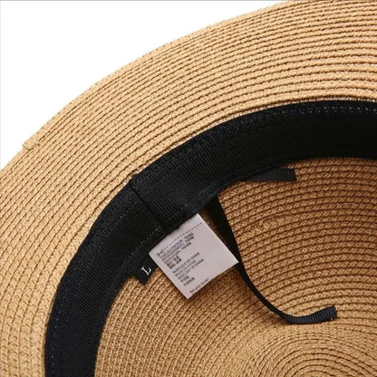 XL Big Head 63CM Summer Beach Woven Sun Hats Men Women Plus Size Jazz UV UPF 50+ Sun Protection Travel Panaman Straw...