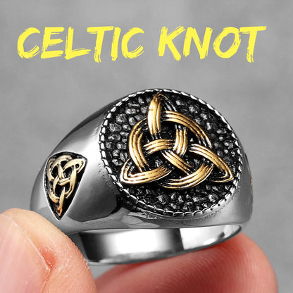 Viking Celtic Knot Stainless Steel Men Rings Punk New In For Male Women Fashion Jewelry Creativity Gift Wholesale Dropshiping