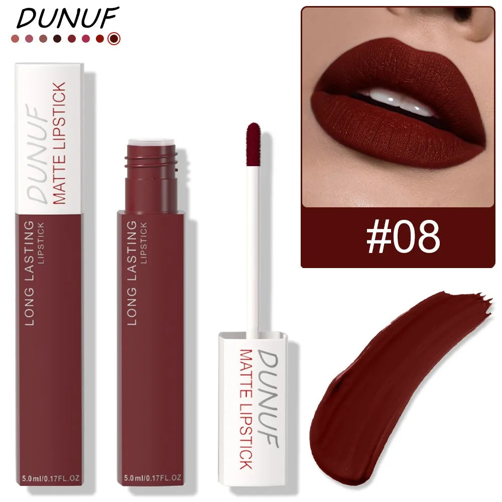 Non Stick Cup Liquid Lipstick Dark Purple Long Lasting Lip Gloss Matte Velvet Finish Resistant To Fading Waterproof Lip...