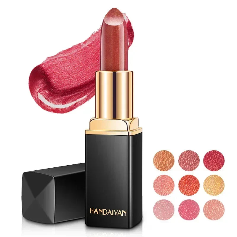Brand Professional Lips Makeup Waterproof Shimmer Long Lasting Pigment Nude Pink Mermaid Shimmer Lipstick Luxury Makeup...