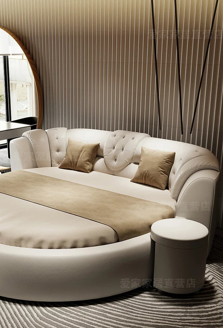 European Style Large Double Bed Round Modern Minimalist Princess Double Bed Luxury Human Camas De Dormitorio Bedroom...