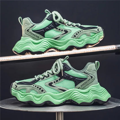 Chunky sneakers four seasons breathable lightweight racing running soft sole comfort non slip fashion student speed sports shoes