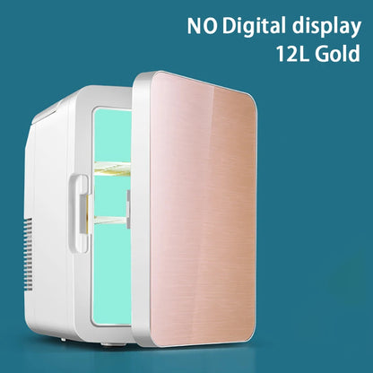 12L Portable Mini Refrigerator Student Dormitory Heating And Cooling Cosmetics Car Home Dual-Use Refrigeration And Preservation - Kimlud