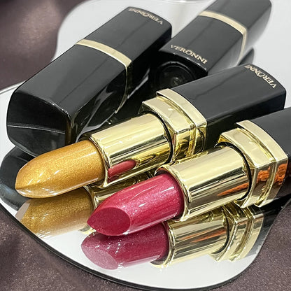 Pearlescent Glitter Lipstick Metallic Waterproof Long Lasting Matte Shimmer Diamond Lipstick Women Sexy Lips Makeup...