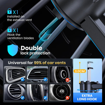TOPK Car Phone Holder Mount[Upgraded Support Function] Metal Hook Cell Phone Holder for Car Air Vent Compatible with All...