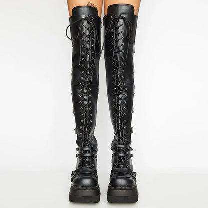 Wedges Long Boots for Women Autumn Winter Over-the-knee Boots Cosplay High Platform Women Boots New High Heel Gothic...