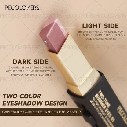 Two-color Push-pull Eye Shadow Stick, Multi-color Selection, One-touch Shape, Waterproof, Long-lasting and Natural