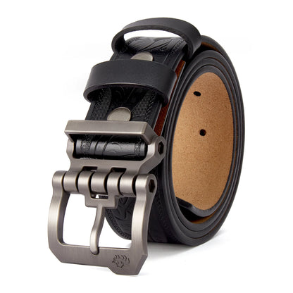 BISON DENIM Genuine Leather Men Belt Vintage High Quality Waist Strap Luxury Pin Buckle Male Best Gift Casual Belts for...