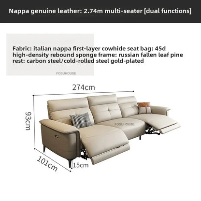 Modern Leather Living Room Sofas Italian Living Room Furniture Home Back Armrest Sofa Recliner Luxury Electric Function...