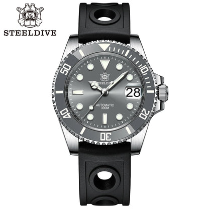 SD1953 New In Gray Dial Stainless Steel NH35 Watch Steeldive 41mm STEELDIVE Brand Sapphire Glass Men Diver Watches reloj hombre