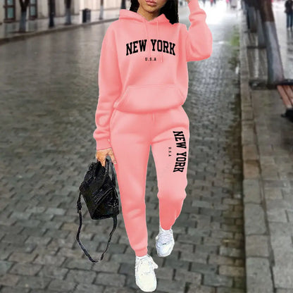 NEW YORK Women's Tracksuit Autumn Winter Hoodies Trousers 2PCS Suit Sports Jogging Street High quality Clothes Women...