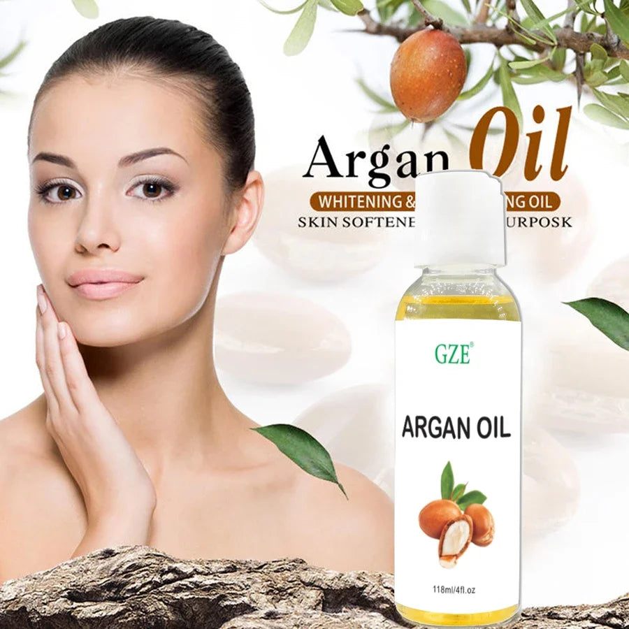 GZE Organic Moroccan Argan Oil Pure Cold Pressed Virgin Premium Grade Moisturizer for Dry, Damaged Skin, Hair, Face,...