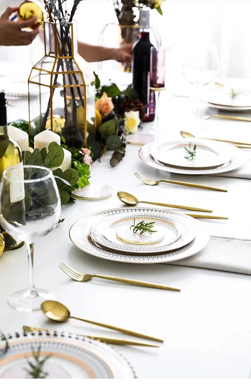 European style ceramic desserts, salad plates, restaurants, light luxury dishes, kitchen utensils - Kimlud