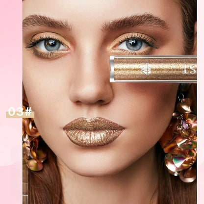 Diamond Liquid Lipstick Moisturizing Long-Lasting Makeup Mirror Gloss Sparkling Pink Lip Glaze Non Stick Cup Lip Gloss...