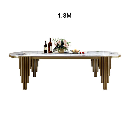 Stainless steel Dining Room Set Home Furniture modern marble dining table | Kimlud Luxury Table