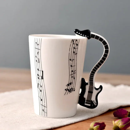 Novelty Music Note Cup Ceramic Guitar Coffee Mugs Personality Tea/Milk/Juice/Lemon Water Bottle Christmas Birthday Gift...