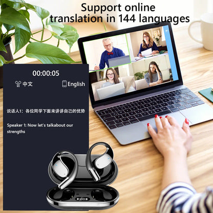 3-in-1 AI Translator Earbuds Real-Time Translation Device 144 Language Smart Voice Translator HiFi Sound Fit for Android and iOS