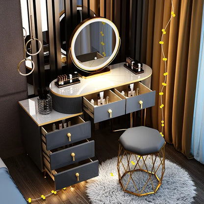 Modern Luxury Vanity Table Storage European Big Study Corner Women Organizer Dressing Table Girl Penteadeira Chinese Furniture