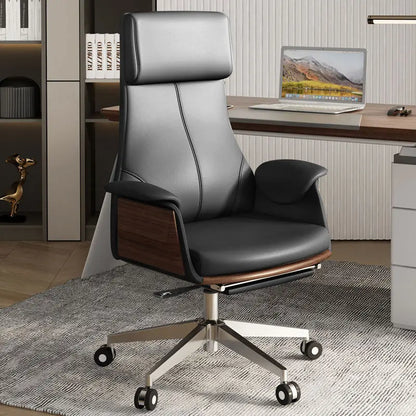High end boss chair, genuine leather office chair, CEO computer, ergonomic, sedentary, swivel chair that can be reclined...