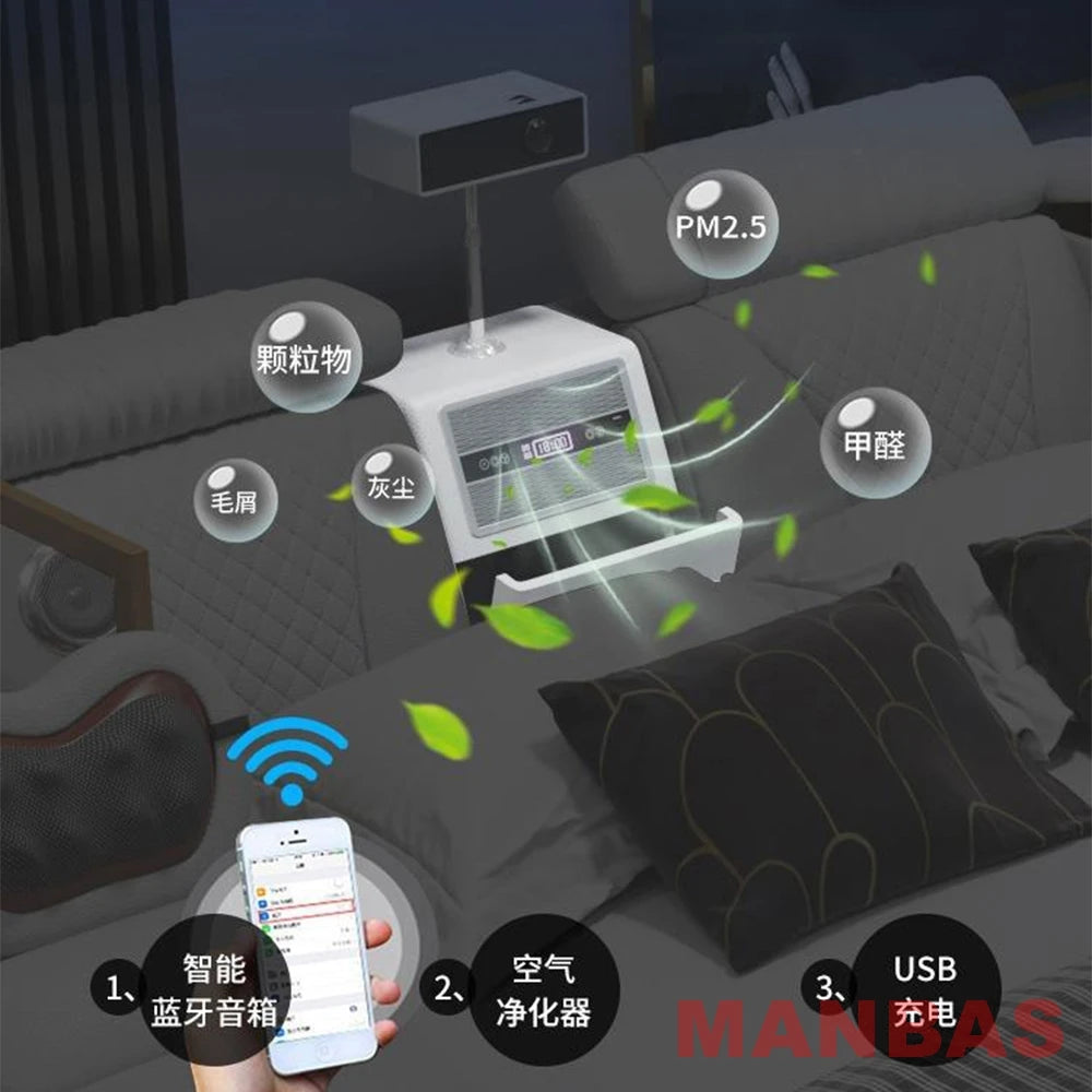 Modern Tech Smart Bed, King/Queen Size Genuine Leather Bed with Projector,USB, Speaker, Luxury Multifunction Bed, All In...