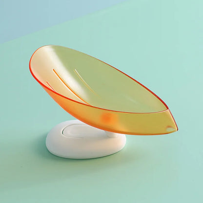 Suction Cup Soap Dish Box For Bathroom Shower Soap Holder with Drain Portable Leaf Shape Toilet Laundry Soap Rack Tray...