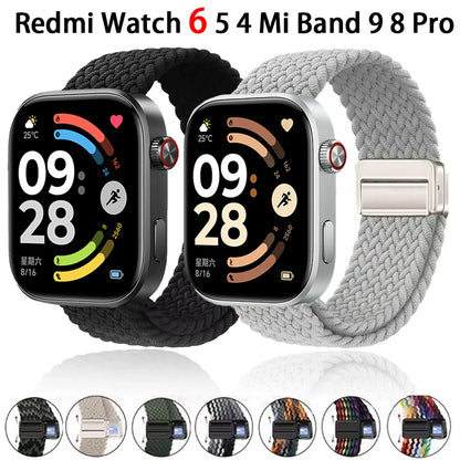 Magnetic Braided Nylon Loop Band for Xiaomi Redmi Watch 6 5 4 Strap Adjustable Sport Replacement Correa Bracelet Mi Band...