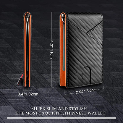 DIENQI Carbon Fiber Rfid Slim Card Luxury Wallet Money Bag Men's Wallet Bifold Billfold
