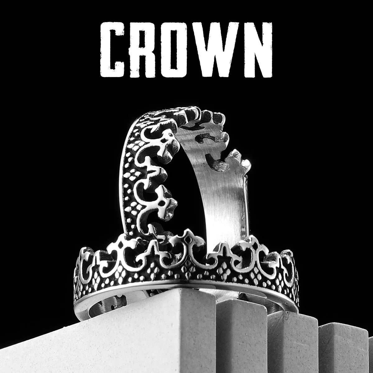 Simple Crown Stainless Steel Men Rings Punk New In For Male Women Fashion Jewelry Creativity Gift Wholesale Dropshiping