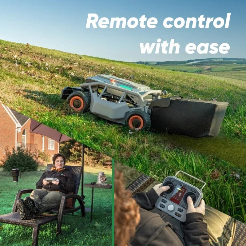 Customized Remote Control Lawn Mower 4WD 85% 40°Slope(Wide Wheels Edition) Cutter for Steep Slopes Smart Remote Mower |...
